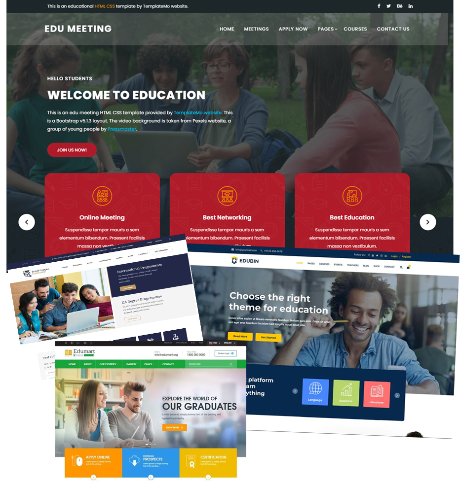 example websites created for broker.education.